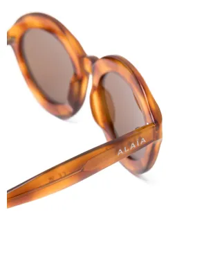 azzedine alaïa ラウンドフレームサングラス - ブラウン - サムネイル3