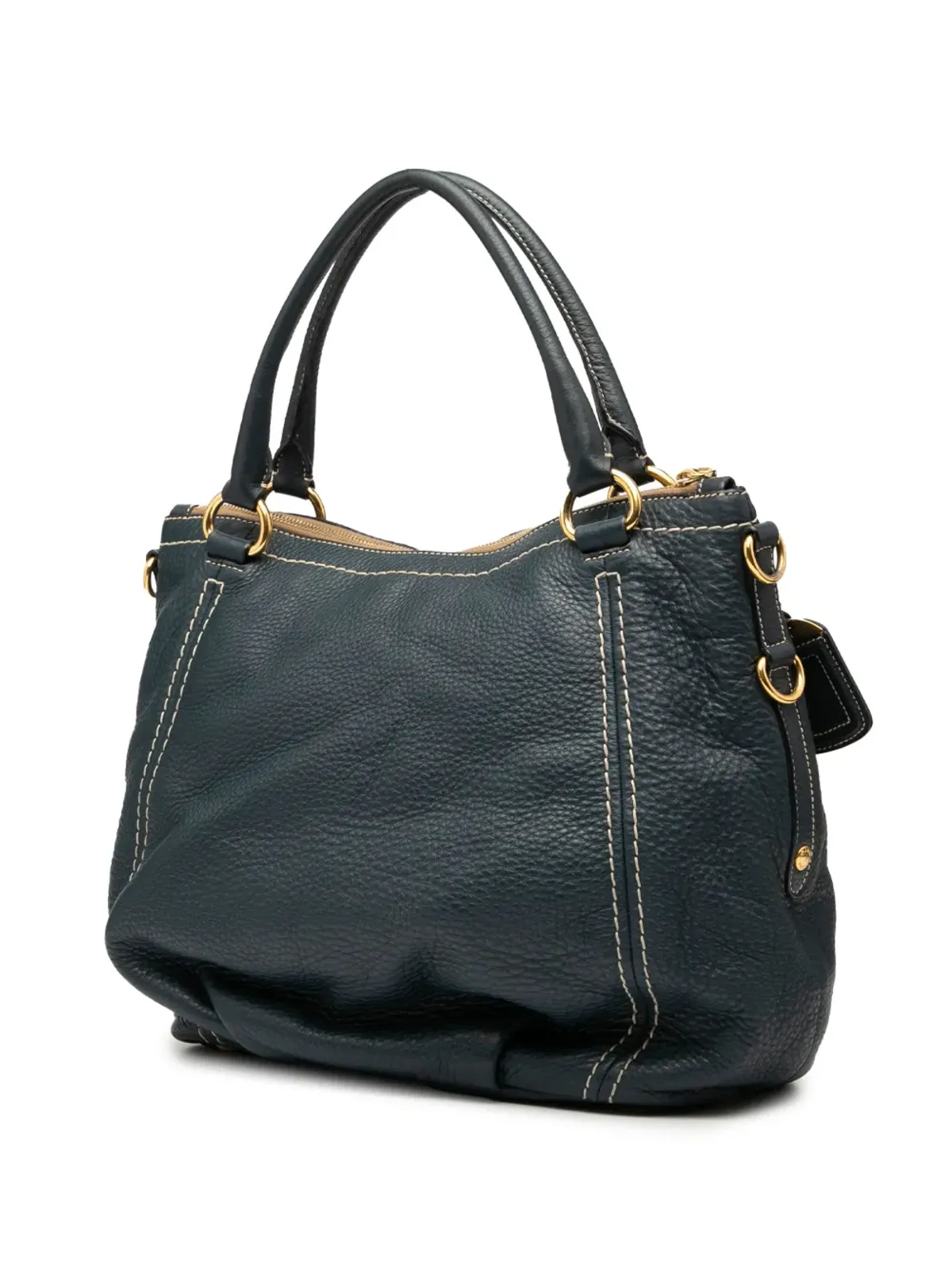 Prada ビンテージ 2000-2025 ヴィテッロ ダイノ ジップトップ・サッチェル - ブルー - 画像3