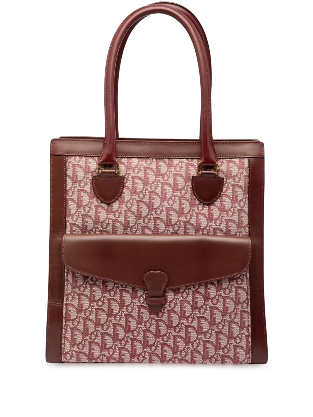 Christian Dior ビンテージ ディオリッシモ トロッター キャンバス地 トートバッグ 赤 - 画像1