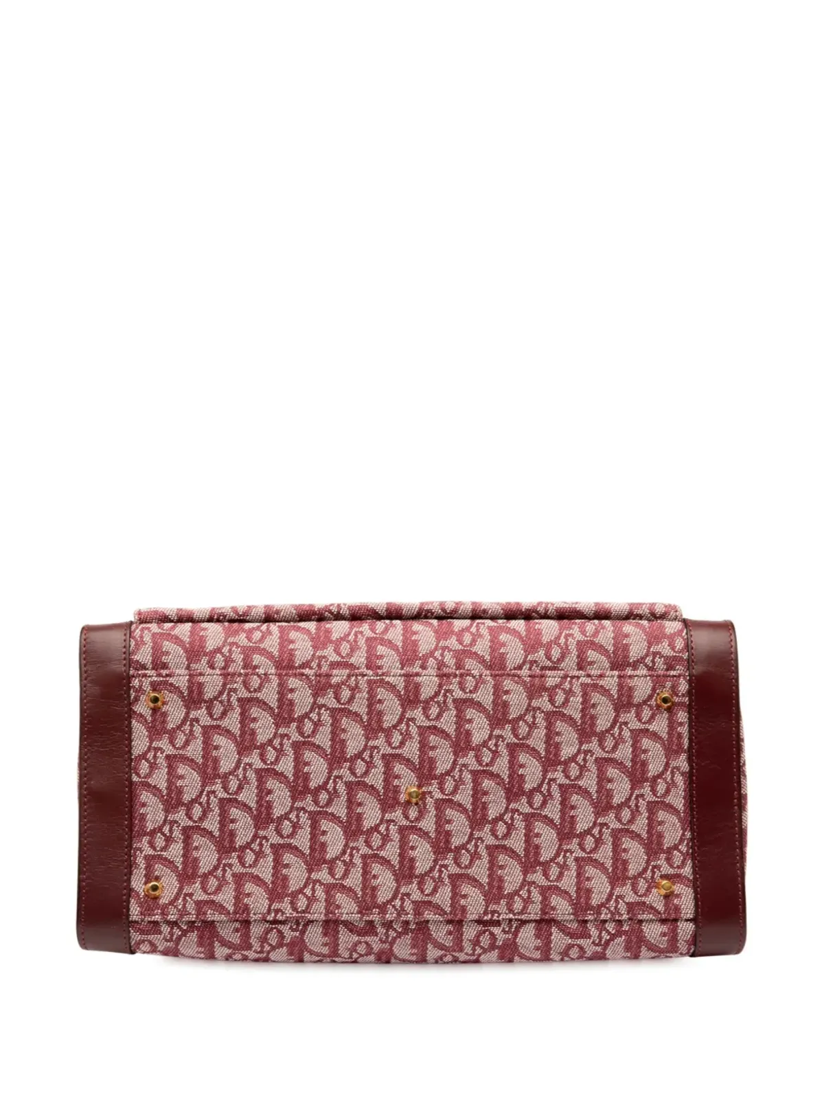 Christian Dior ビンテージ ディオリッシモ トロッター キャンバス地 トートバッグ 赤 - 画像4