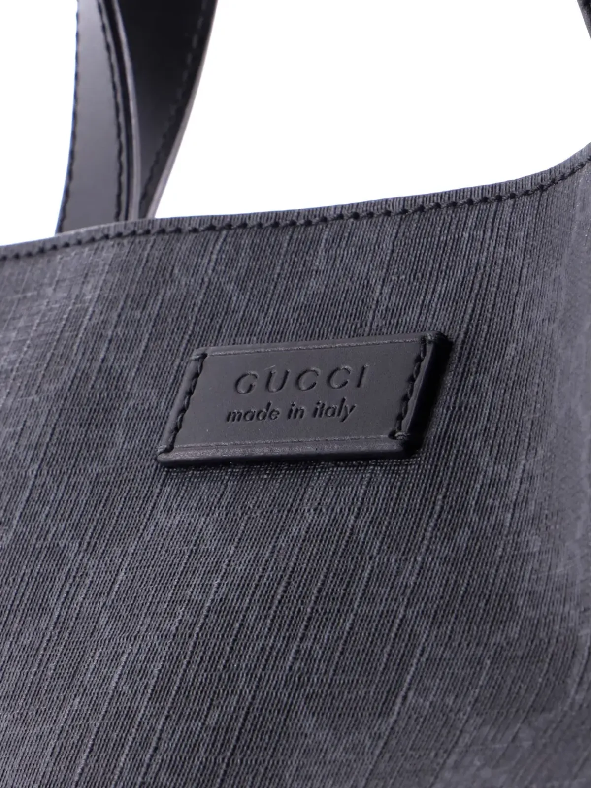 Gucci ビンテージ コンバーチブル ソフトオープンGGコーティッドキャンバス トートバッグ - ブラック - 画像4