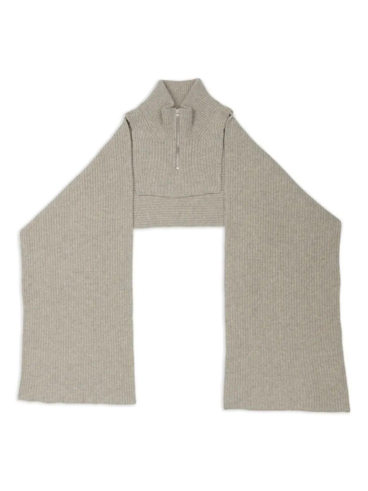 MM6 Maison Margiela ハーフジップリブ編みスカーフ - 画像1