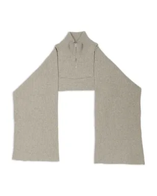 MM6 Maison Margiela ハーフジップリブ編みスカーフ - サムネイル1