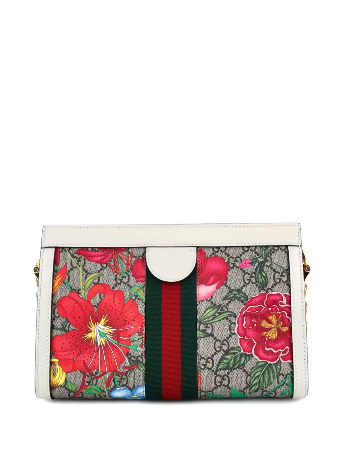 Gucci ビンテージ オフィディア チェーンショルダーバッグ Flora GG コーティッドキャンバス ミニ クロスボディバッグ - ブラウン - 画像2