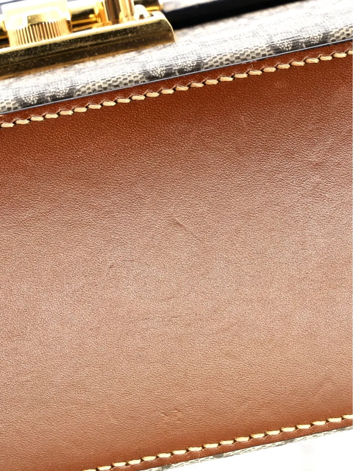 Gucci ビンテージ パドロック バンブーGG コーティッドキャンバス 小型ショルダーバッグ - ニュートラルカラー - 画像5