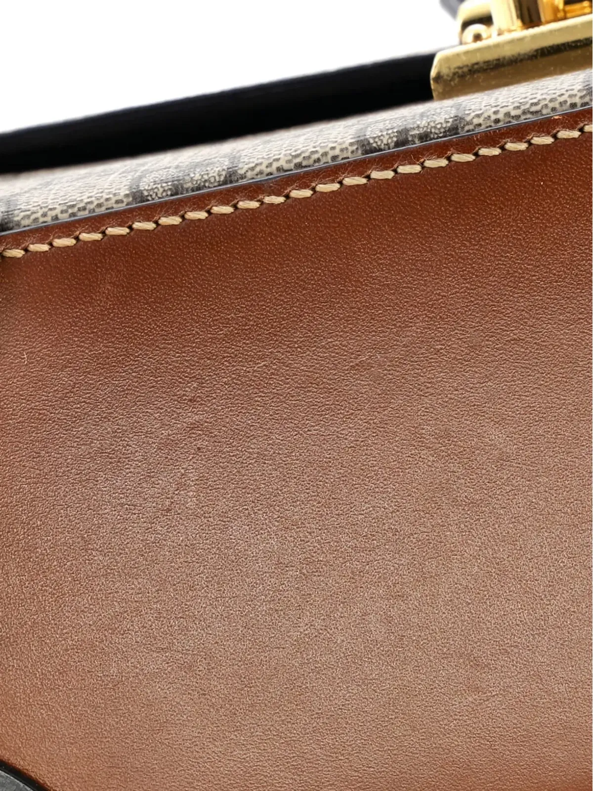 Gucci ビンテージ パドロック バンブーGG コーティッドキャンバス 小型ショルダーバッグ - ニュートラルカラー - 画像4