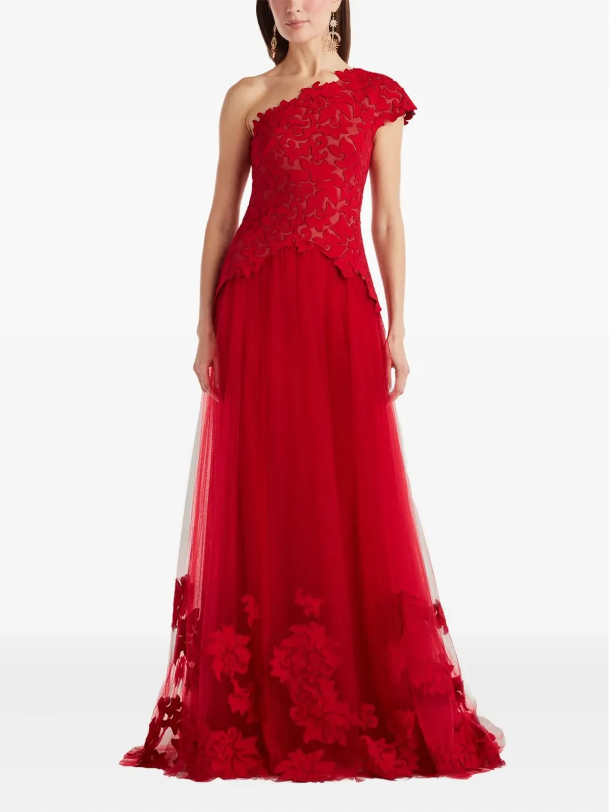 Tadashi Shoji ワンショルダーフローラルマキシドレス - 画像2