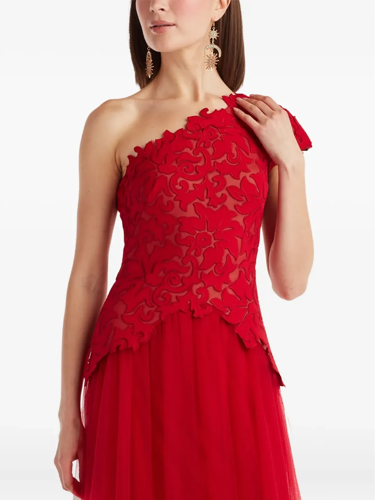 Tadashi Shoji ワンショルダーフローラルマキシドレス - 画像4