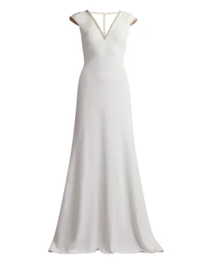 Tadashi Shoji マセルリーナ ビーズ付きVネック マキシドレス - サムネイル1