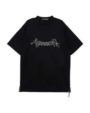 Mastermind Japan グラスビーズ入り 半袖 Tシャツ - ブラック - サムネイル1