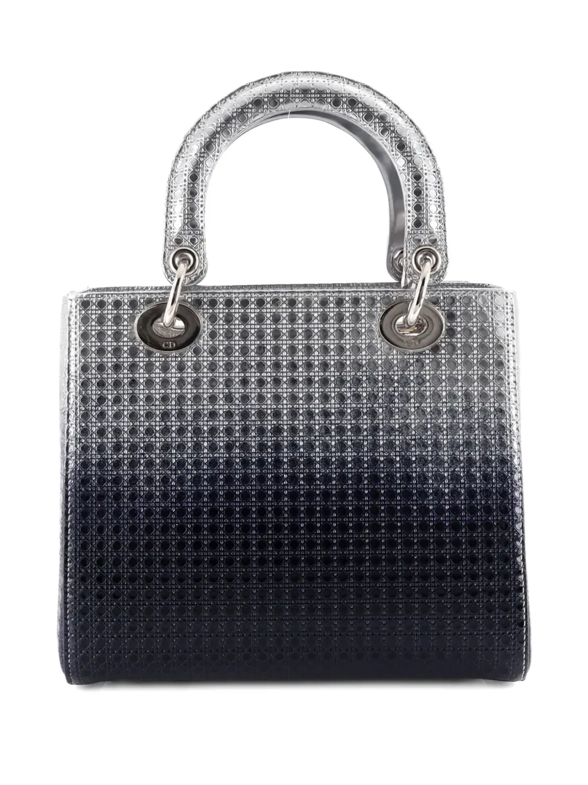 Christian Dior ビンテージ レディ Dior バッグ マイクロ キャンネージュ オンブレ メタリック カーフスキン ミディアム サッチェル - 画像2