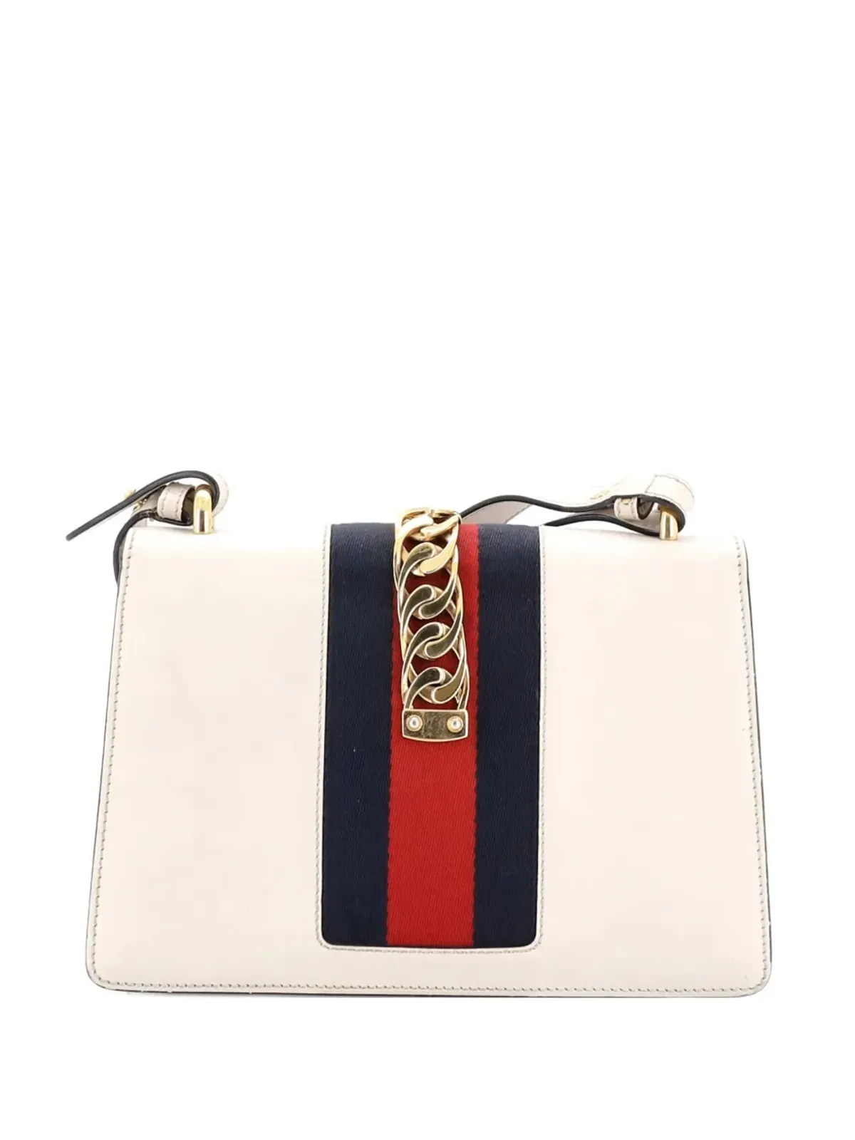 Gucci Pre-Owned シルヴィー刺繍入りレザーの小型ショルダーバッグ - ニュートラルカラー - 画像2