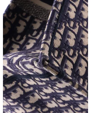 Christian Dior ビンテージ ブック・オブリーク キャンバス トートバッグ - ブルー - サムネイル4
