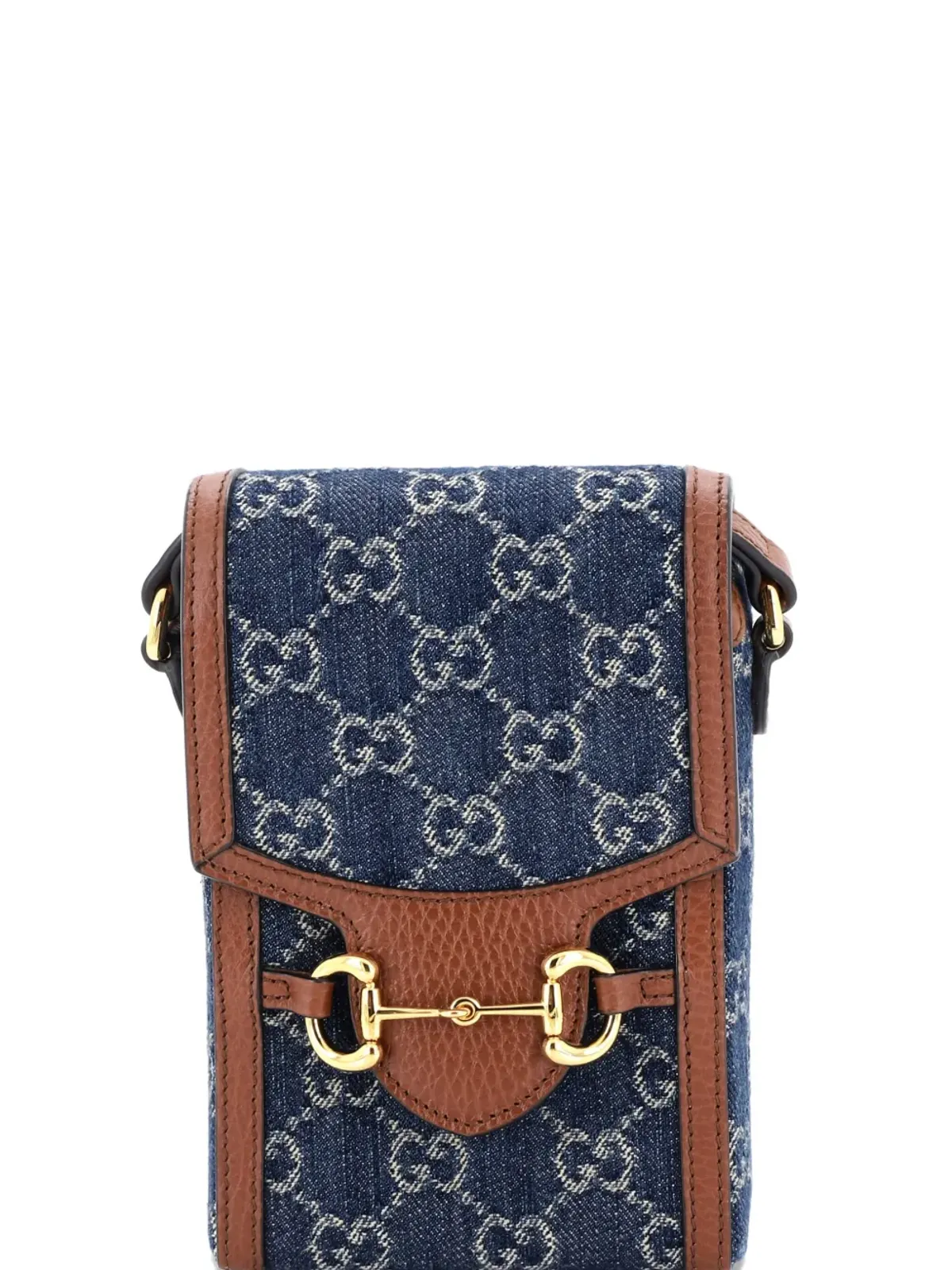 Gucci ビンテージ Horsebit 1955 GG Denim ミニ クロスボディ バッグ - ブルー - 画像5