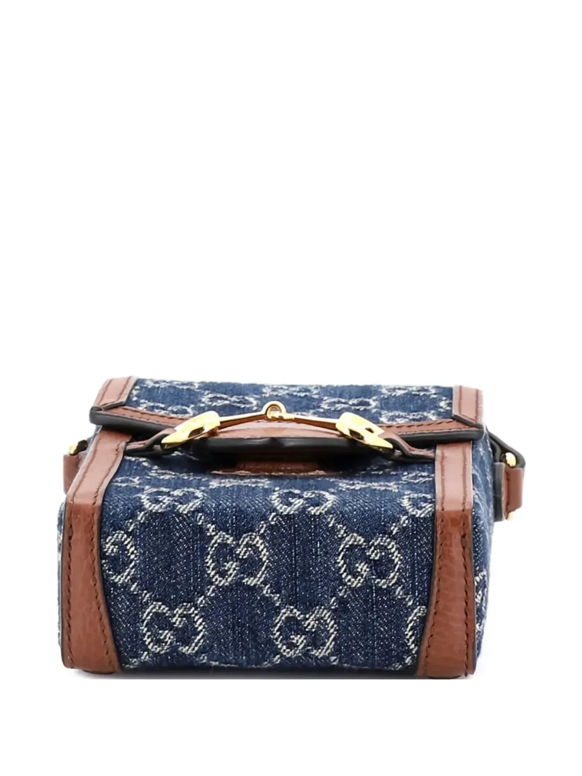 Gucci ビンテージ Horsebit 1955 GG Denim ミニ クロスボディ バッグ - ブルー - 画像2