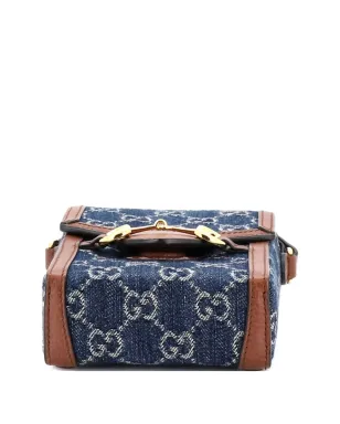 Gucci ビンテージ Horsebit 1955 GG Denim ミニ クロスボディ バッグ - ブルー - サムネイル2