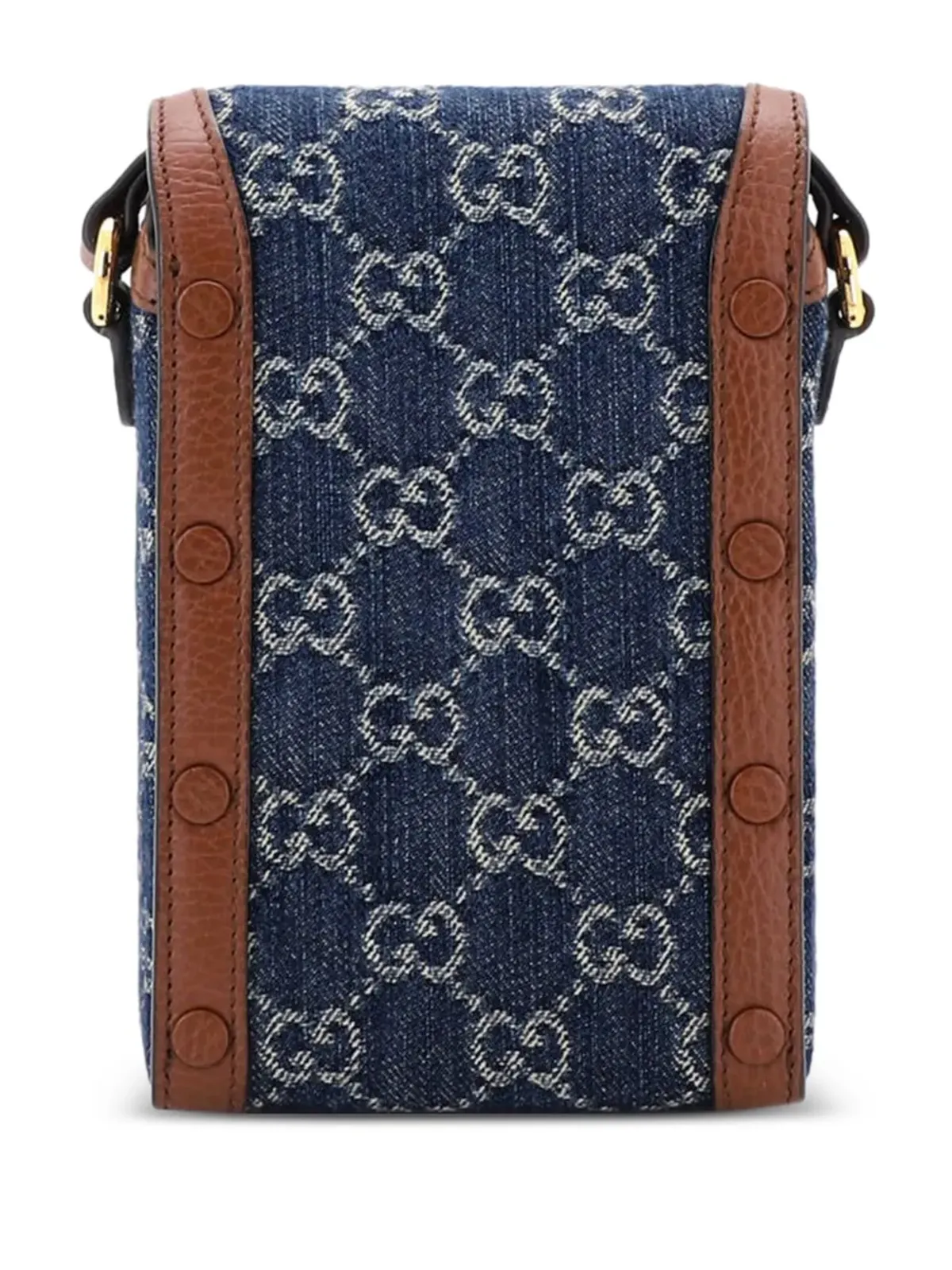 Gucci ビンテージ Horsebit 1955 GG Denim ミニ クロスボディ バッグ - ブルー - 画像3