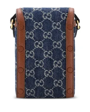 Gucci ビンテージ Horsebit 1955 GG Denim ミニ クロスボディ バッグ - ブルー - サムネイル3