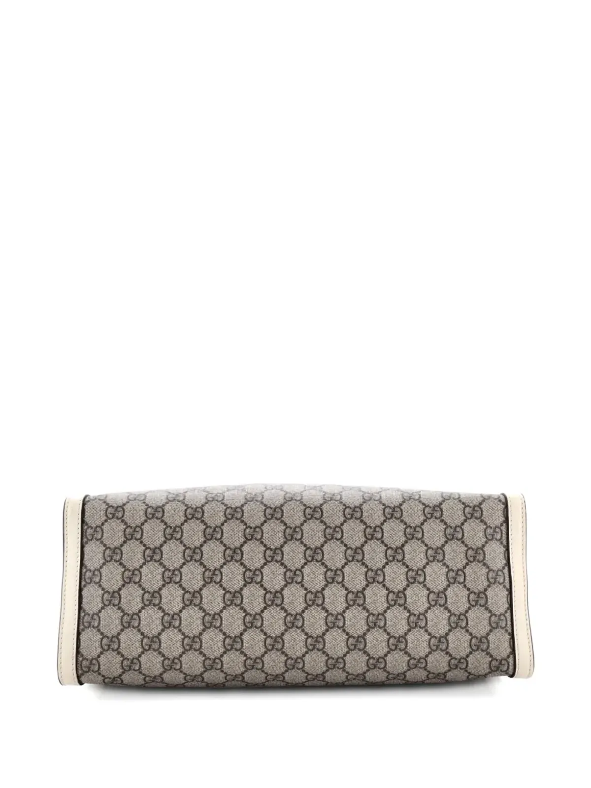 Gucci ビンテージ パドロックチェーンGG コーテッドキャンバス×レザー ミディアム トートバッグ - ホワイト - 画像4