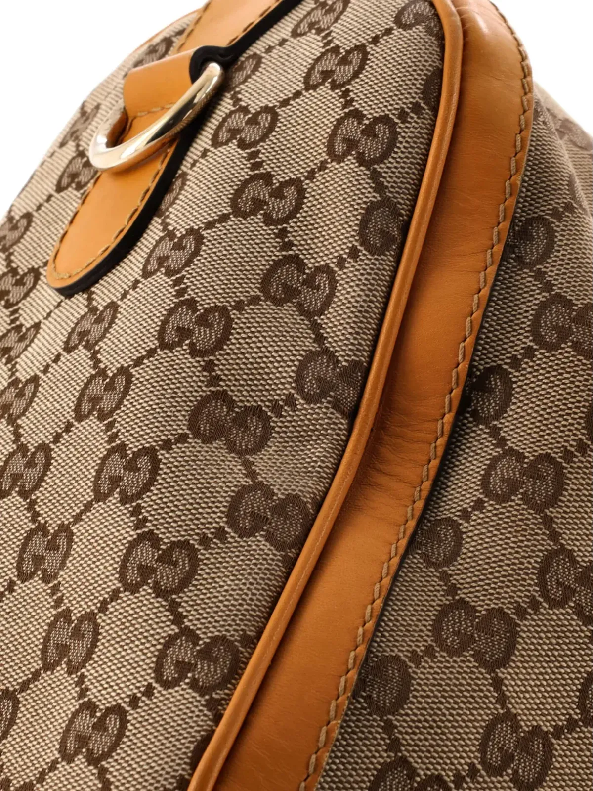 Gucci ビンテージ ウェブ ボストンバッグ GGキャンバス - 画像4