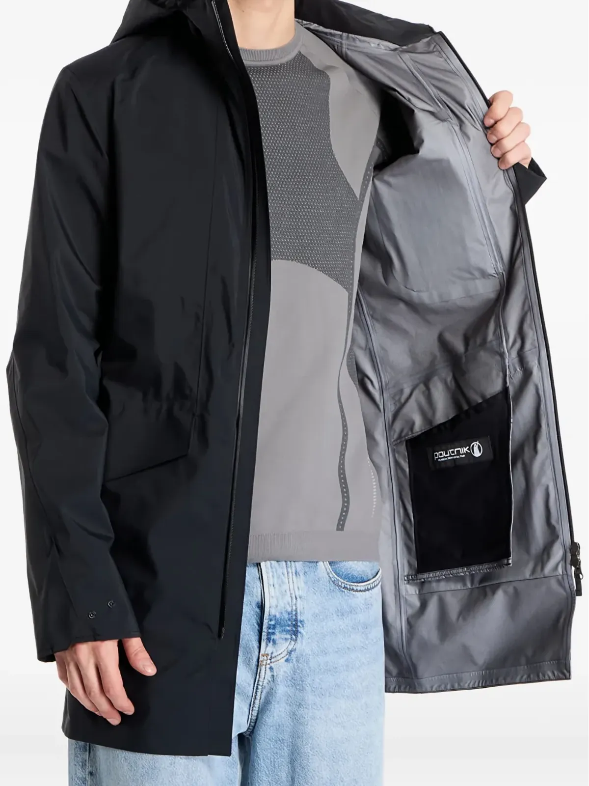 Poutnik by Tilak zip-fastening hooded coat - Black - 画像4