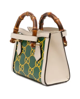 Gucci Pre-Owned ミニレザー バンブー GG Diana サッチェル - グリーン - サムネイル3