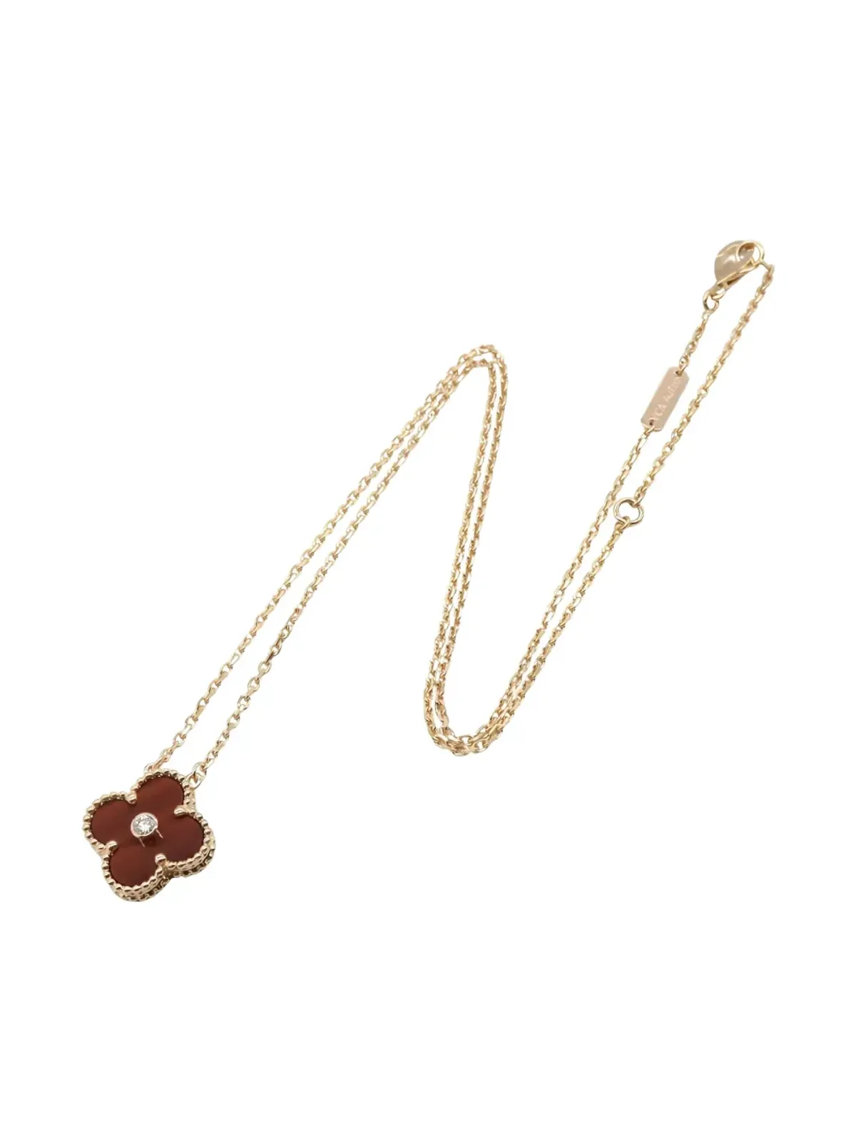 Van Cleef & Arpels ビンテージ 2010年代 18K ローズゴールド アルハンブラ マルチストーン ネックレス - ピンク - 画像2