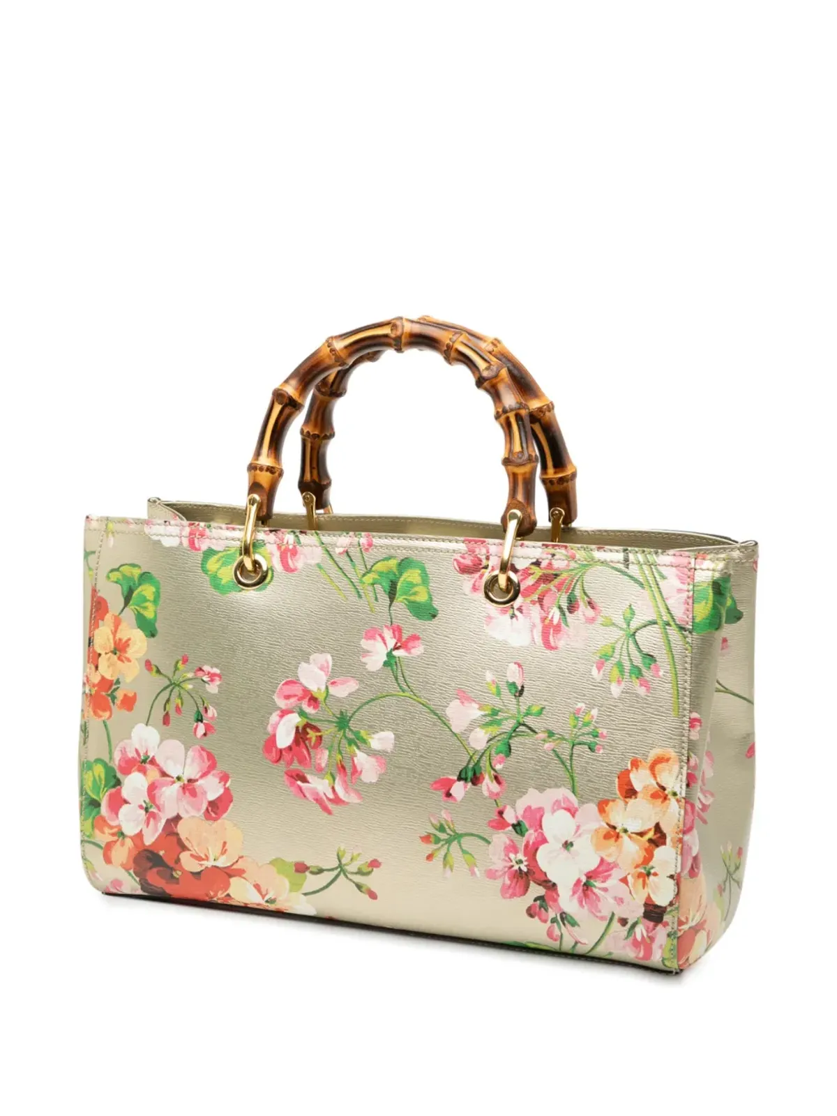Gucci ビンテージ 2000-2015 ミディアム カーフスキン ブルームス バンブー ショッパーサッチェル - 画像3
