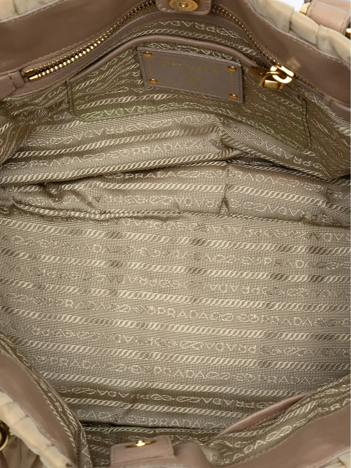 Prada ビンテージ ワッフル生地 サッチェル バッグ - 画像5