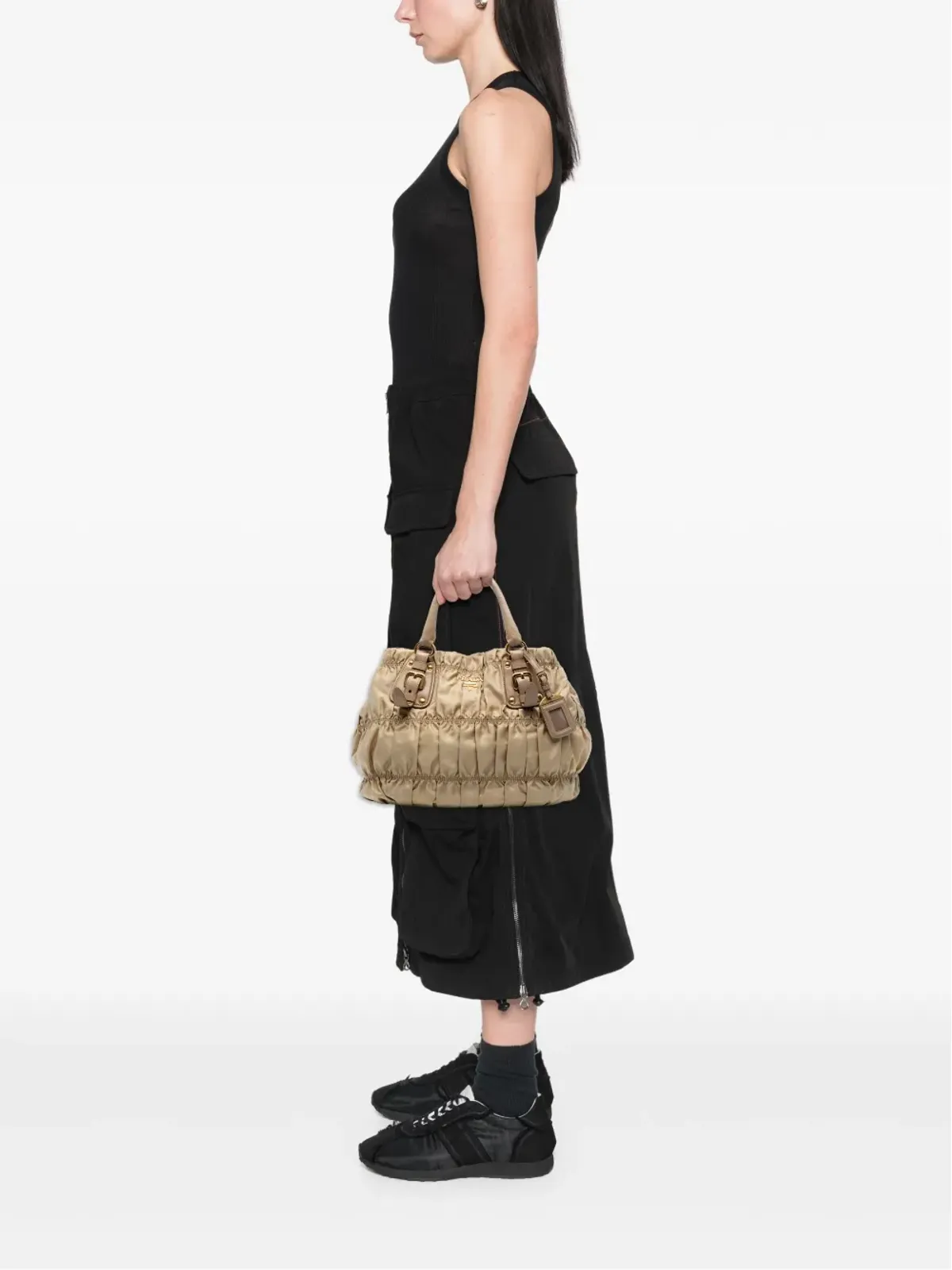 Prada ビンテージ ワッフル生地 サッチェル バッグ - 画像2