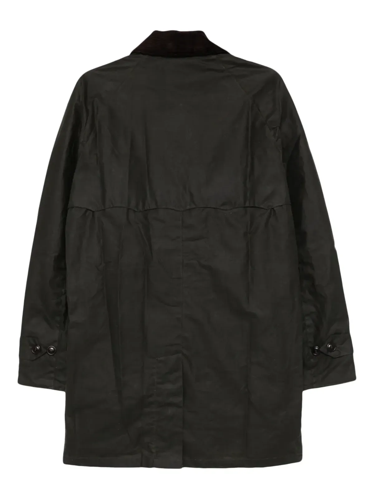 Baracuta corduroy-collar long-sleeve coat - Green - 画像2