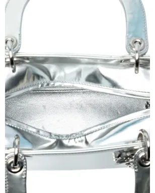 Christian Dior ビンテージ 2013年モデル ミディアム メタリックパテントレザー レディディオール サッチェル - シルバー - サムネイル5