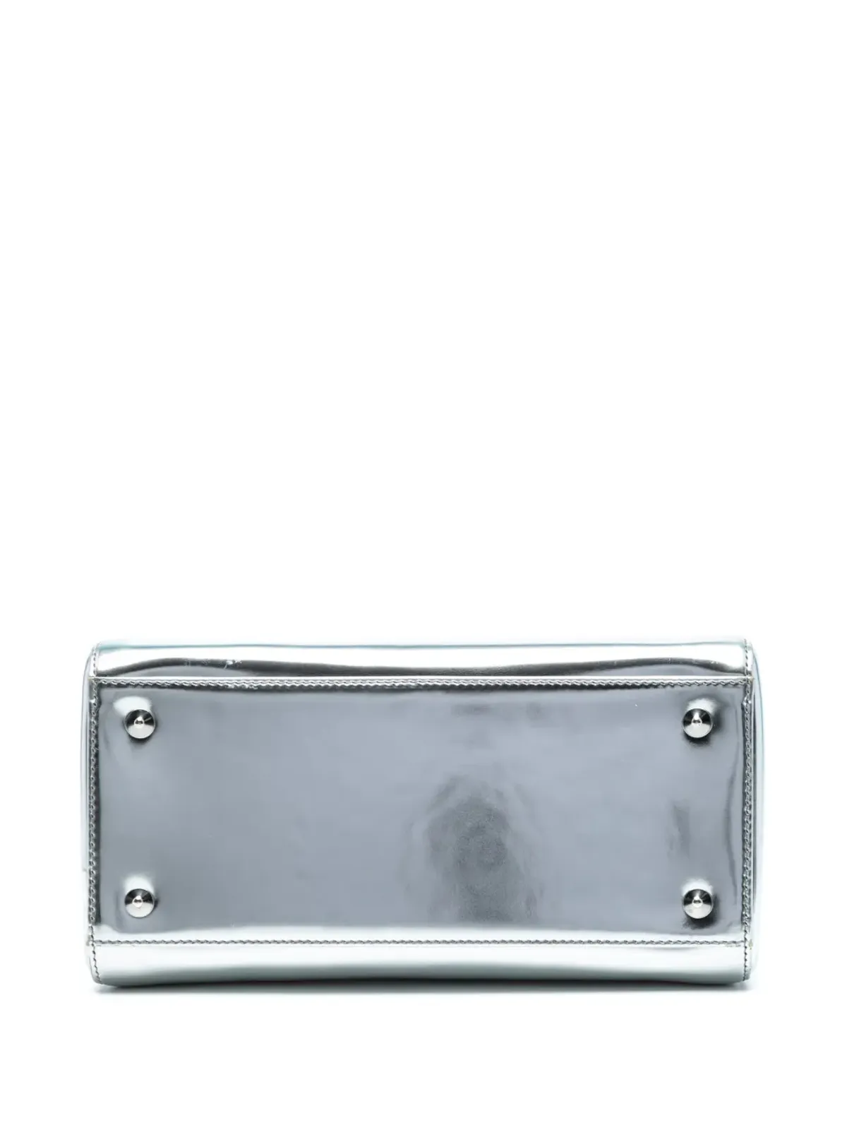 Christian Dior ビンテージ 2013年モデル ミディアム メタリックパテントレザー レディディオール サッチェル - シルバー - 画像4