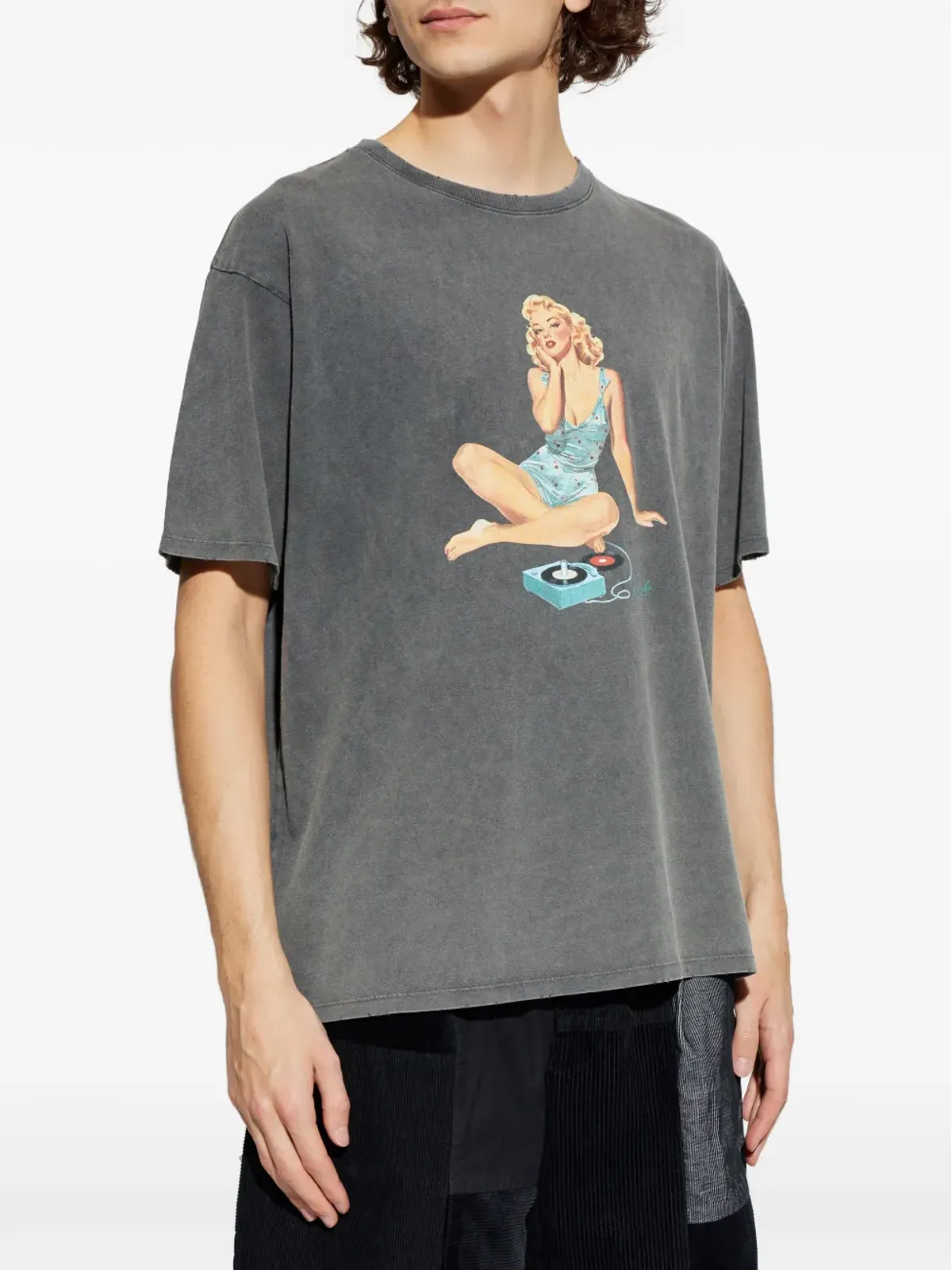 DUKE & DEXTER ピンアップ ウォッシュド グラフィック Tシャツ - グレー - 画像3