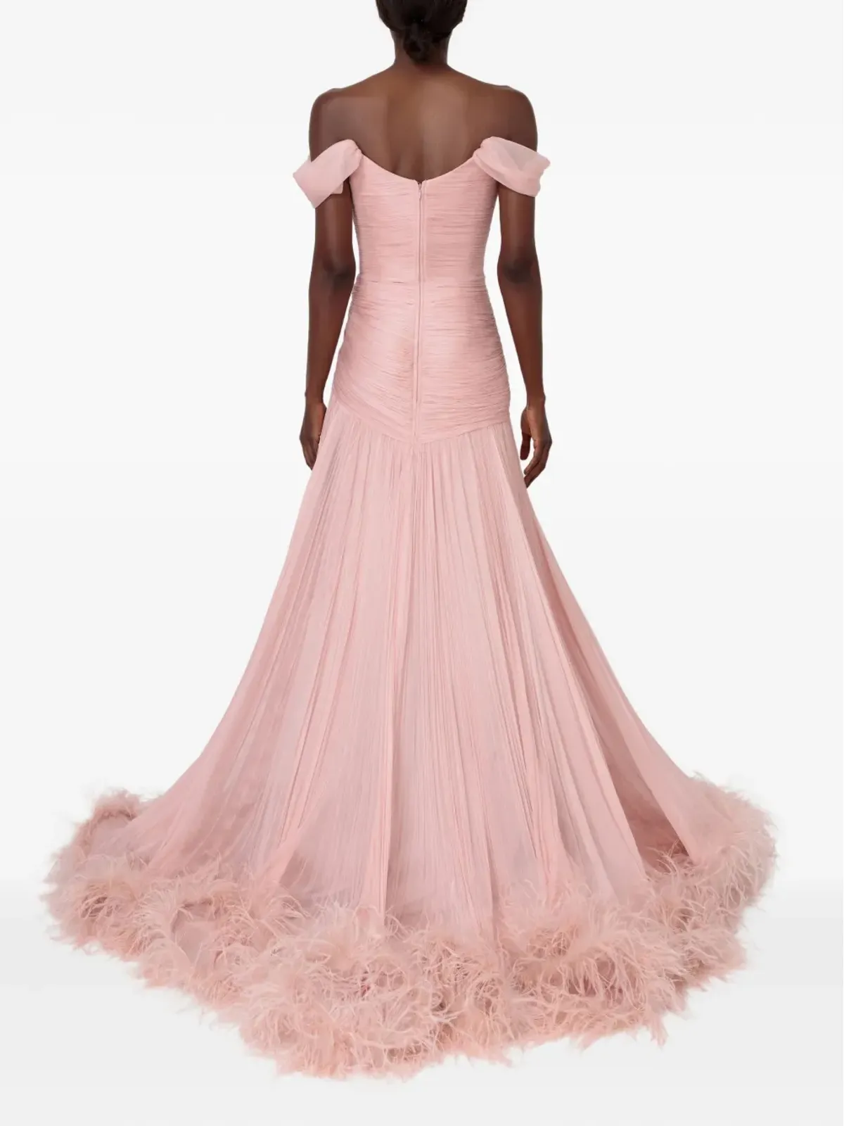 Iris Serban Petal off-shoulder feathered maxi dress - Pink - 画像3