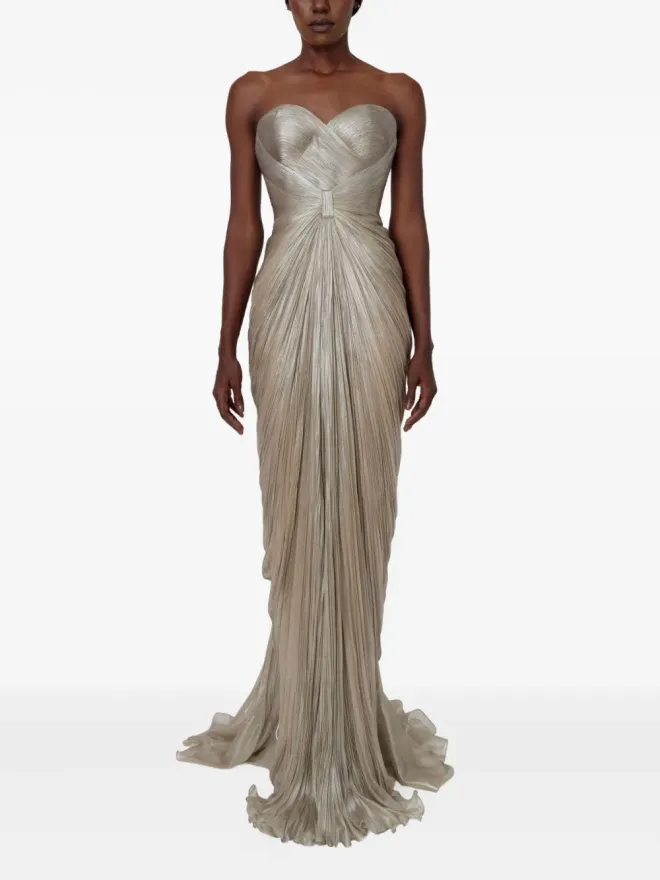 Iris Serban Iris Serban Iolanda ストラップレス・プリーツ・マキシドレスの商品画像