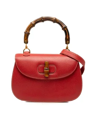 Gucci ビンテージ 20世紀カーフスキン バンブーナイト ハンドバッグ - レッド - サムネイル1
