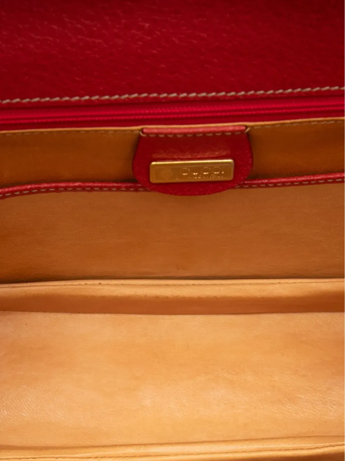 Gucci ビンテージ 20世紀カーフスキン バンブーナイト ハンドバッグ - レッド - 画像5