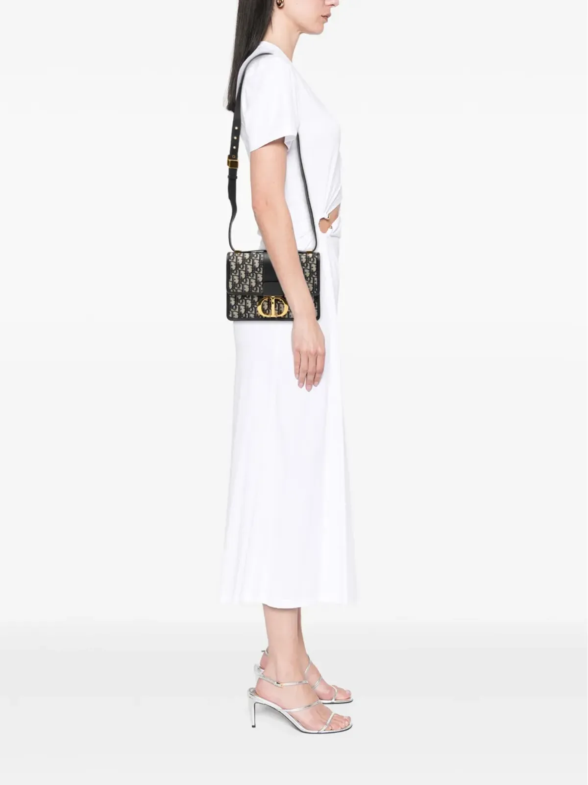 Christian Dior ビンテージ オブリークキャンバス モンターニュ フラップ クロスボディバッグ ブルー - 画像2