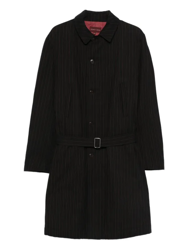 Romeo Gigli Pre-Owned Romeo Gigli ビンテージ 1990年代ストライプ柄ベルト付きコートの商品画像