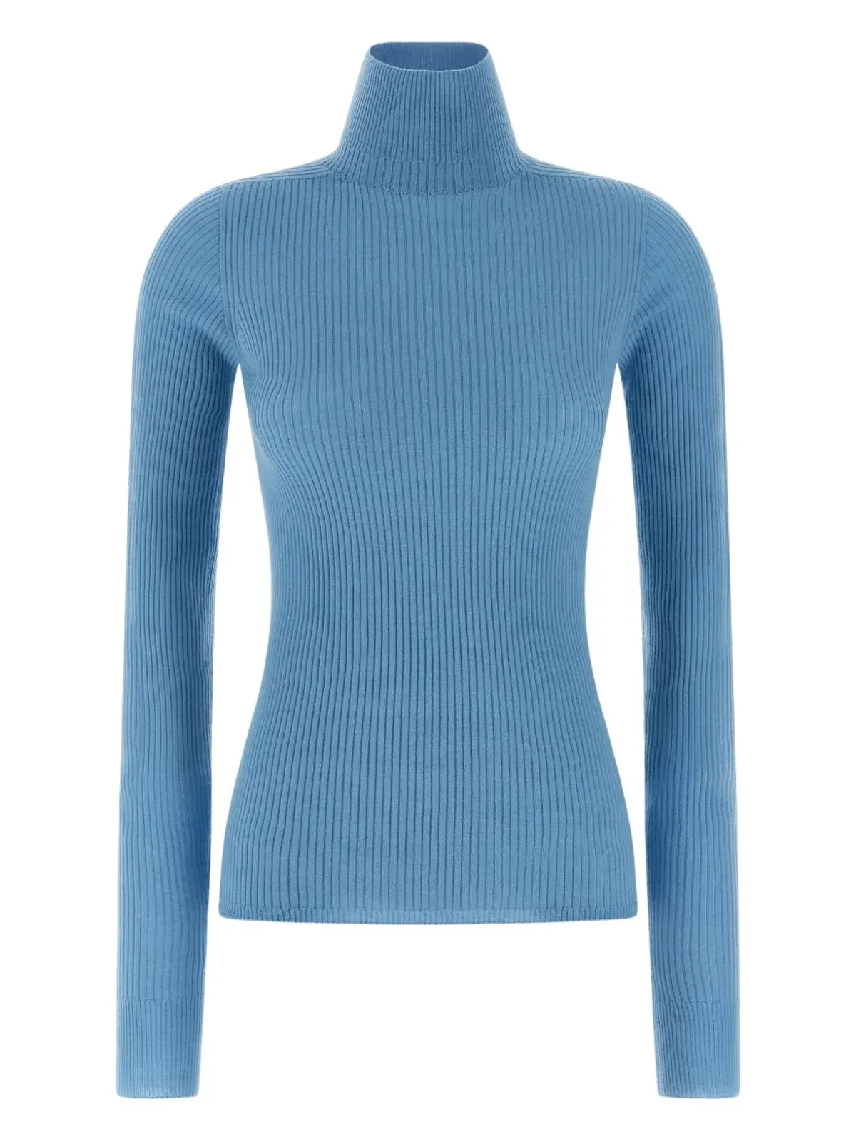 Sportmax リブ編みタートルネックトップ - Blue - 画像1