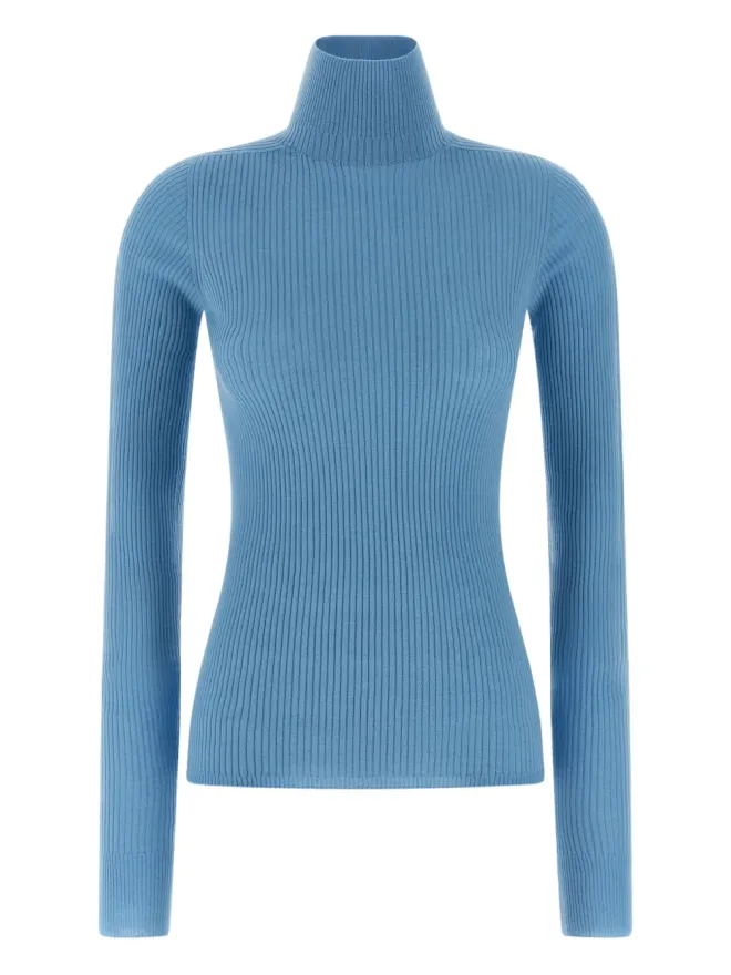 Sportmax Sportmax リブ編みタートルネックトップ - Blueの商品画像
