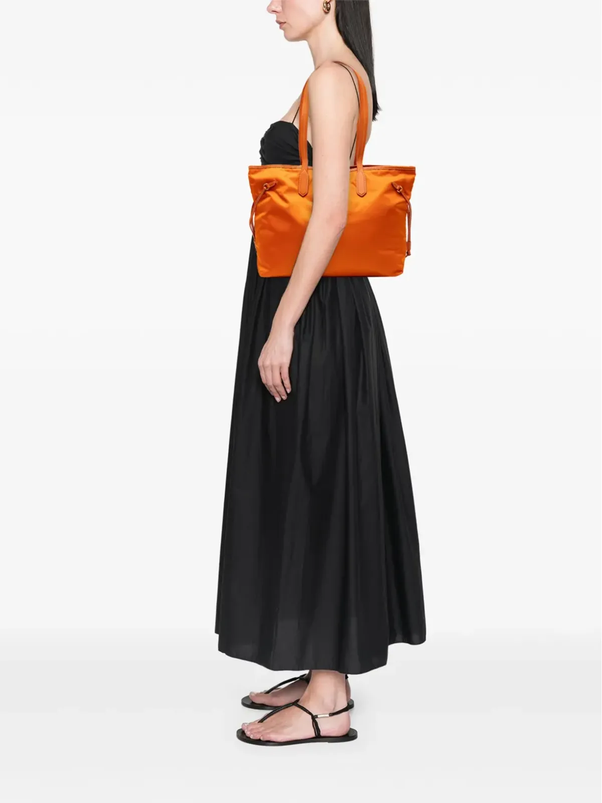 Prada ビンテージ 2010-2025 サフィアーノ・トリム付き テッスート オープン コンバーチブル トート サッチェル - オレンジ - 画像2