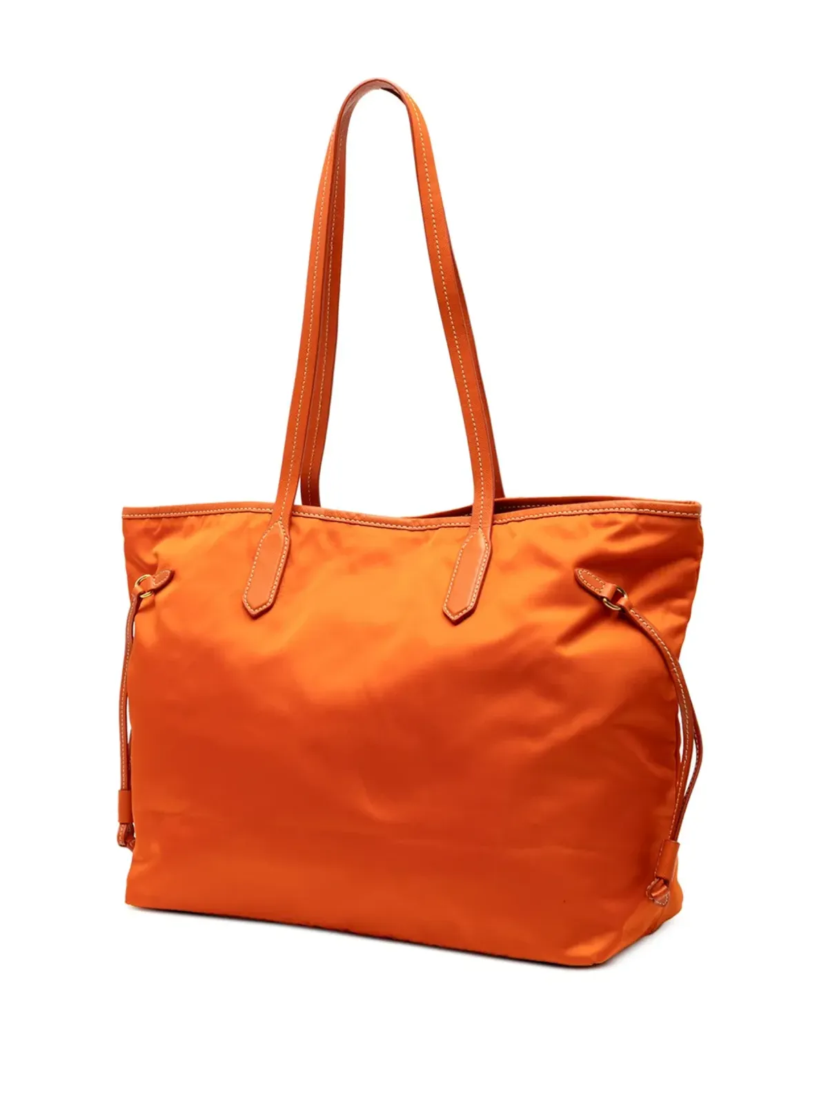 Prada ビンテージ 2010-2025 サフィアーノ・トリム付き テッスート オープン コンバーチブル トート サッチェル - オレンジ - 画像3