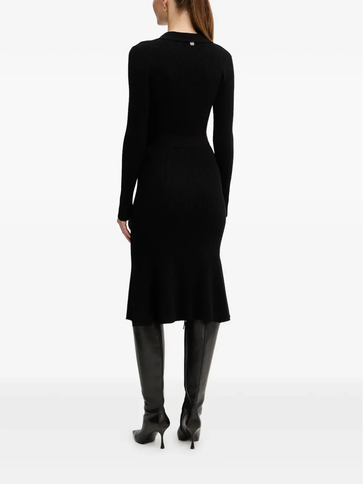 MARCIANO by GUESS 長袖ベルト付きミディドレス - ブラック - 画像3