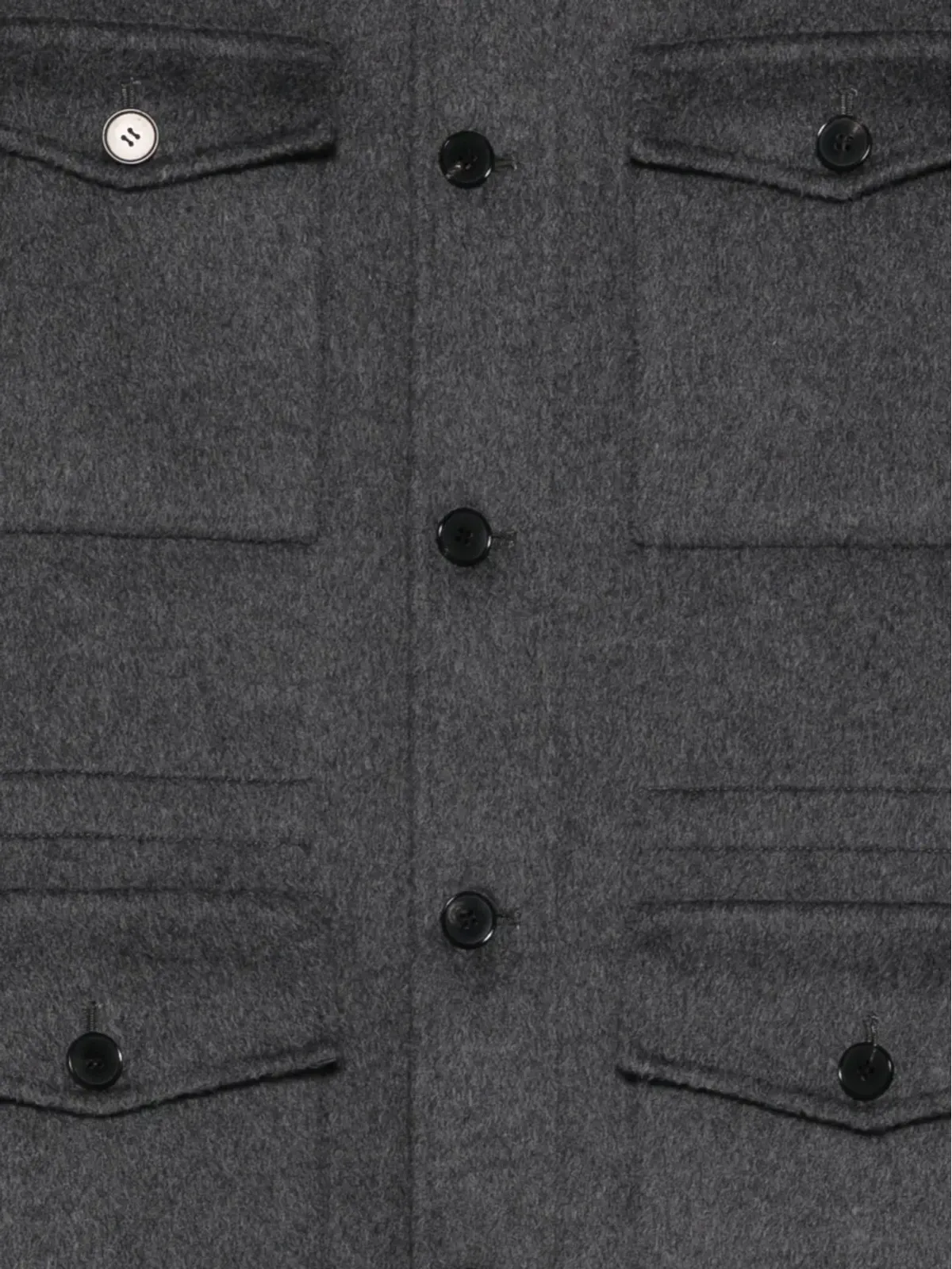 Greyed ボタン留めのフラップポケット シャツジャケット - 画像3