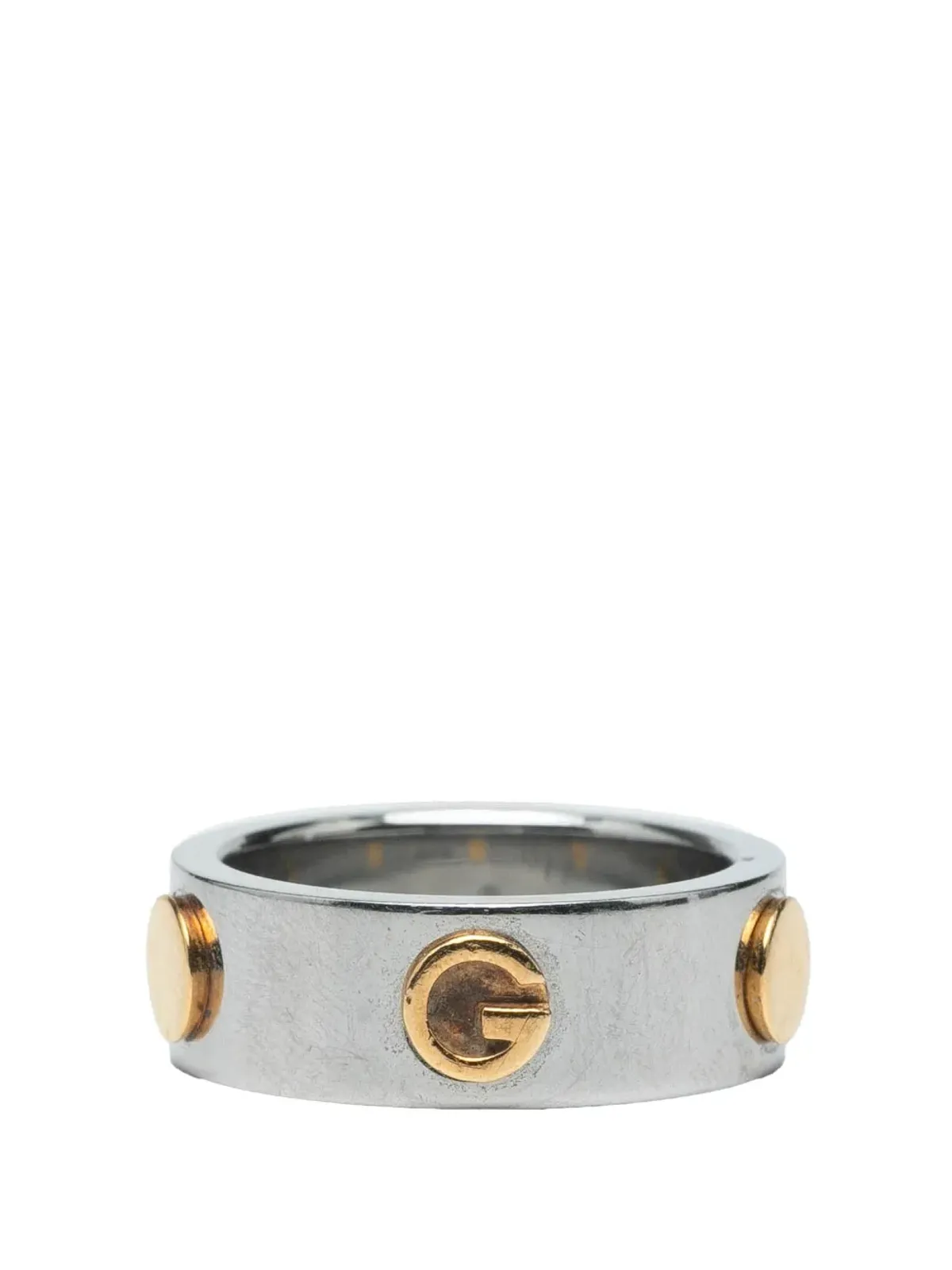 Gucci ビンテージ 2000-2020 ステンレススチールとイエローゴールドプレーテッド コンビリング コスチュームリング - 画像1