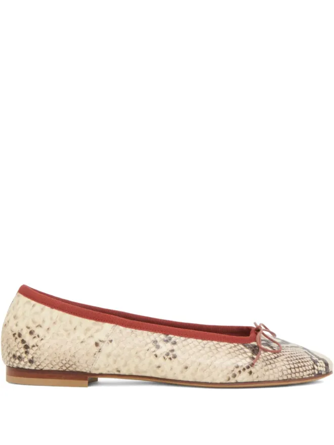 Mansur Gavriel Mansur Gavriel ダンス スネークプリント レザー バレエフラットの商品画像