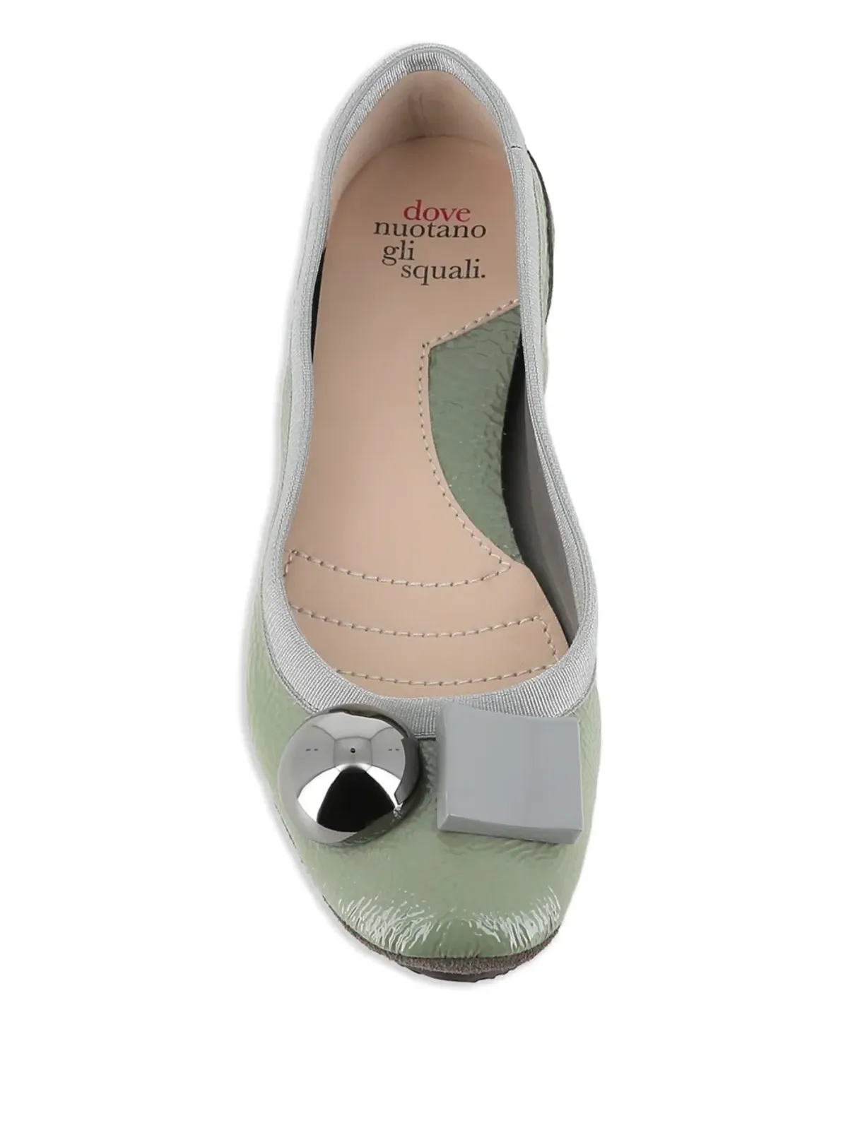 Dove Nuotano Gli Squali Becky appliqué ballet flats - Green - 画像3