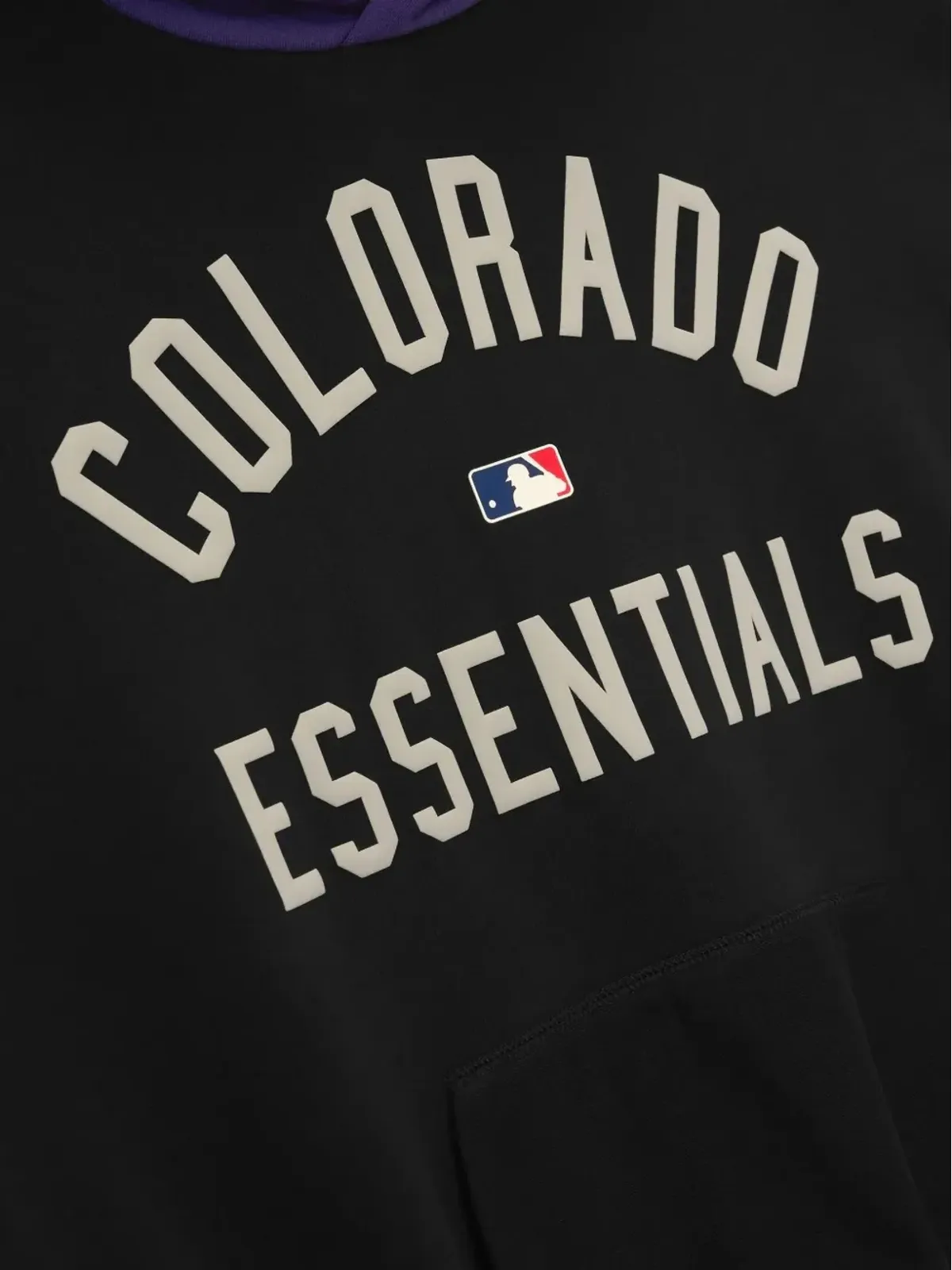 FEAR OF GOD ESSENTIALS × MLB ロッキーズ ロゴ フーディー ブラック - 画像4